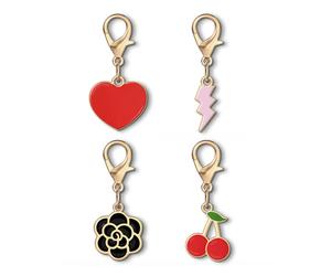 Lot de 4 Charms Décoratifs pour Bandoulière de Téléphone avec Attache à Boucle Multicolore