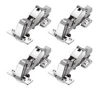 Lot de 4 Charnière Invisible 165 Degré avec Amortisseur pour Portes de Meuble, Charnières en Acier Inox pour Placards
