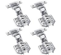 Lot de 4 Charnière Invisible Avec amortisseur pour Portes de Meuble, Charnières en Acier Inox pour Placards
