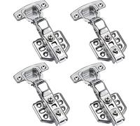 Lot de 4 Charnière Invisible Clipsable avec Amortisseur pour Portes de Meuble, Charnières en Acier Inox pour Placards