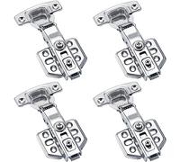 Lot de 4 Charnière Invisible Clipsable avec Amortisseur pour Portes de Meuble, Charnières en Acier Inox pour Placards