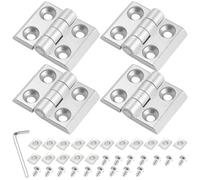 Lot de 4 Charniere M4 Charnière Pliante en Alliage de Zinc, pour Profilés en Aluminium 2020 6 mm Paumelles de Porte Charnière Flexible Avec Rainure,Vis,pour Réparer les portes et Fenêtres D'entrée