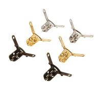 Lot de 4 charnières à ressort à 90° for boîtes à bijoux et accessoires de meubles - Bronze antique, or, argent - 28 x 22 mm(Silver)
