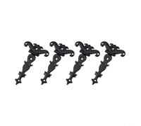 Lot de 4 charnières d'armoire en alliage de zinc pour boîtes en bois, charnières bout à bout pour réparation de meubles et quincaillerie décorative d'intérieur (L noir)