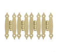 Lot de 4 charnières d'armoire en fer antique en forme de H adaptées pour les petites portes d'armoire et divers besoins de restauration de meubles (doré)