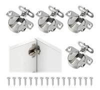 Lot de 4 charnières de placard réglables à 180 degrés en alliage robuste de qualité supérieure à fermeture amortie - Charnières invisibles et invisibles pour cuisine, salle de bain, bibliothèque