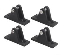 Lot de 4 charnières de pont de bateau, charnières d'auvent en plastique nylon pour dessus de bimini, couverture de pont de yacht et accessoires de trappe, espacement des trous de 40 mm, noir