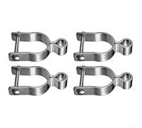 Lot de 4 charnières de portail femelles en acier galvanisé pressé avec tige de 1,6 cm pour poteaux de clôture à maillons de chaîne, compatibles avec les poteaux de clôture de 4,5 cm pour une connexion