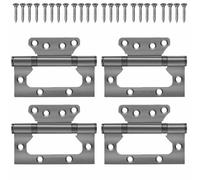 Lot de 4 charnières de porte à mortaise en acier inoxydable sans bruit de 12,7 cm - Charnières de porte à rotation lisse pour armoire, fenêtre, meubles (doré)