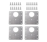 Lot de 4 charnières de porte d'armoire Plaque de réparation en acier inoxydable Outils de charnière pour la réparation de meubles d'armoire, fenêtres, étagères de tiroir