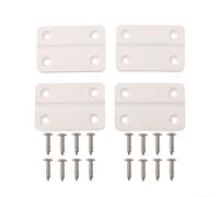 Lot de 4 charnières de rechange en plastique blanc pour glacière igloo avec vis - Kit de pièces résistantes aux UV pour réparation de coffres à glace 57 x 39 mm