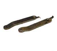 Lot de 4 charnières décoratives pour coffres, armoires, bureaux et meubles de rangement avec construction en fer, style rustique (bronze)