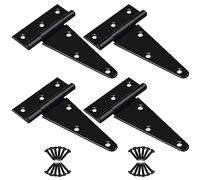 Lot de 4 charnières en T robustes de 15,2 cm pour clôtures en bois, porte de cour, portails de grange forgés antirouille