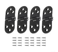 Lot de 4 charnières marines en alliage de zinc avec design pliable papillon, finition en acier inoxydable résistant à l'oxydation pour armoires, portes, tables à manger et dessus de table lourdes, vis