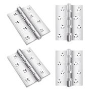 Lot De 4 CharnièRes Pliables En Acier Inoxydable 304-75 X 100 Mm - Haute Performance - Avec 32 Vis - Peuvent êTre UtiliséEs à L'IntéRieur Et à L'ExtéRieur Des Portes Massives