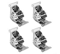 Lot de 4 charnières pliables pour pieds de table en fer avec verrouillage automatique à 90 degrés et support multiposition réglable (argenté)