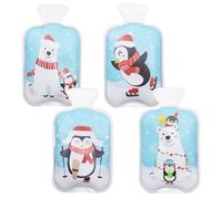 Lot de 4 chauffe-mains de Noël réutilisables avec pingouins et ours de Noël - Petit pour chauffe-mains adultes pour les jours froids