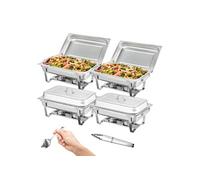 VEVOR Lot 6 Chauffe-Plats Buffet Chauffant 2,4,6 Bacs de 7,5 L Inox Alimentaire