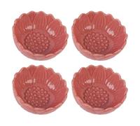 Lot de 4 Chauffe-plats en Céramique, Diffuseur, Support de Bol, Glace Craquelée pour Huiles Essentielles, Bougie Chauffe-plat (PINK)