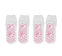 Lot de 4 chaussettes auto-chauffantes en coton respirant, design tourmaline, chaussettes chauffantes chaudes pour l'hiver, universelles (Blanc)
