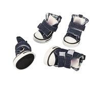 Lot de 4 Chaussures en Toile pour Chiot, Chaussons en Toile pour Petits Chiens, Protection antidérapante et Respirante pour Animaux de Compagnie avec Attaches Auto-agrippantes, (Type 5 (8,3 X 8,3 X