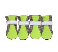 Lot de 4 chaussures pour chien en maille respirante avec semelles antidérapantes - Sangles réglables - Bottes pour petits chiens, protection des pattes en toutes saisons (vert, taille XL)