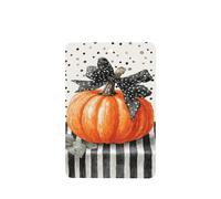 Lot de 4 chemins de table à rayures noires et blanches en forme de citrouille orange pour voiture, cartes parfumées à suspendre, cartes parfumées pour tablettes d'aromathérapie de voiture