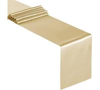 Lot de 4 chemins de table en satin, 30 x 275 cm, couleur unie, rectangulaires doux, décoration de table romantique pour mariage, anniversaire, fête, champagne