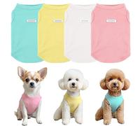 Lot de 4 Chemises d'été sans Manches pour Chien - T-Shirt coloré pour Chiot - Respirant - pour Chiens de Petite et Moyenne Taille