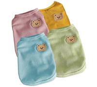 Lot de 4 chemises pour petits chiens de taille XL - Texture gaufrée - Gilets pour chiots et chatons - Couleurs pastel