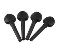 Lot de 4 chevilles de violon en bois d'ébène pour un réglage constant de la hauteur compatible avec différentes tailles de violon Pièce de rechange idéale pour instruments à cordes (1/2)