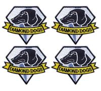 Lot de 4 - Chien Diamant - Thermocollant / Dos Thermocollant - Patchs Brodés / Emblème