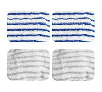 Lot de 4 Chiffons de Rechange Compatible avec Rowenta Clean and Steam ZR005801/RY7/RY8/ZR850002,S team Cleaner Accessories Lingettes Serpillères en Microfibre Lavables & Réutilisables (Gris/Bleu)