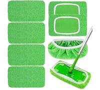 Lot de 4 chiffons de sol pour Swiffer Sweeper Mop, 25,4 x 11,5 cm, lingettes sèches/humides, réutilisables et idéales pour les balais de sol Swiffer Wet & Dry Starter