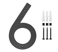 Lot de 4 chiffres de maison modernes de 30,5 cm pour une utilisation en extérieur - Lettres en ABS noir mat avec matériel de montage, grandes plaques de porte résistantes aux intempéries (6)