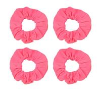 Lot de 4 chouchous de couleur fluo de couleur vive pour cheveux de couleur unie, élastiques à cheveux extensibles pour queue de cheval des années 80, pour femmes et filles, rose