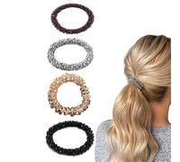 Lot de 4 chouchous décoratifs en strass pour queue de cheval, accessoire de cheveux décoratif, élégant et exquis, convient pour les femmes et les filles aux cheveux longs et bouclés