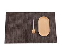 Lot de 4 Christmas Placemats 45x30cm, sous Assiette Noel Rotin Rectangulaire Vinyle Polyester Café