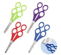 Lot de 4 ciseaux à double poignée avec échelle,ciseaux thérapeute 4 anneaux,ciseaux d’apprentissage enfants,ciseaux auxiliaires mère-enfant,ciseaux de bricolage DIY école activités parent-enfant
