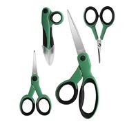 Lot de 4 Ciseaux de Couture, Ciseaux pour Travaux Manuels, Ciseaux de Différentes Couleurs et Mesures, Acier Inoxydable, Ciseaux à Découper en Tissu, (Vert)