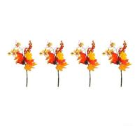 Lot de 4 citrouilles artificielles ornementales en forme de baie de citrouille pour salon, chambre à coucher ou autour d'une cheminée (B037)