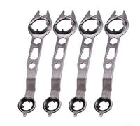 Lot de 4 clés à meuleuse d'angle à 4 griffes pour démontage d'écrou de verrouillage n acier pour meuleuses de 11,4 cm, 12,7 cm, gris