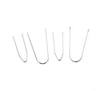 Lot de 4 clés de démontage d'autoradio en acier en forme de U V pour lecteur audio, extraction et installation d'unité principale, couleur argent pour accessoires de montage général