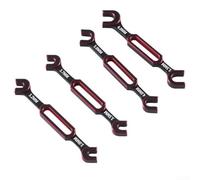 Lot de 4 clés de réglage pour tige à tête sphérique de précision pour voiture télécommandée | Clés à tige de traction de 3 à 6 mm | Kit d'outils ergonomiques en métal pour un réglage optimal (rouge)