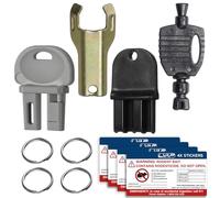 Lot de 4 clés de station d'appât pour rongeurs Protecta LP, EVO Protecta, Aegis Mouse Bait Station, Bell Labs, EZ-Clean, en plastique robuste assorties de rechange avec 2 porte-clés et étiquettes