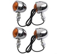 Lot de 4 clignotants en métal chromé pour moto, construction en ABS pour Chopper, Cruiser, feu de position latéral, installation rapide, remplacement direct