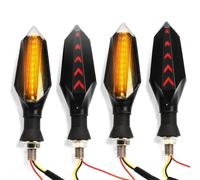Lot De 4 Clignotants pour Moto pour H&Onda Valkyrie Goldwing 1500 1800 VTX Indicateurs De Tournage Clignotants(Rouge)