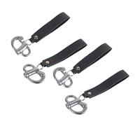 Lot de 4 clips à dégagement rapide en acier avec sangles en cuir - Manille à ressort robuste pour la randonnée et la voile - Manille facile