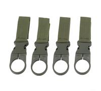 Lot de 4 clips de fixation pour bouteille d'eau en nylon et plastique pour vélo, moto, tracteur, sac de ballon, boucle de ceinture sécurisée pour fixation de bouteille (vert militaire)