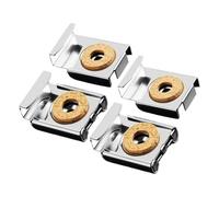 Lot de 4 clips de miroir en acier inoxydable - Fixation pour verre stable - Pour miroir sans cadre, support mural pour armoire, bureau, salle de sport